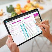 A person using LabelLogic Live on a tablet computer